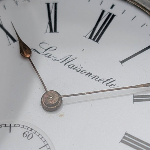 Antique La Maisonette pocket watch, circa 1910, silver side hunter case, in good working order